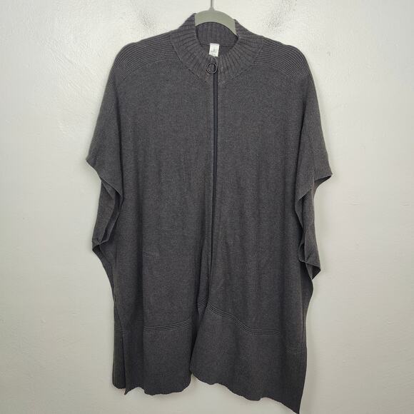 Lululemon Call Me Cozy Wrap Womens‎ One Size Full Zip Poncho Sweater Yak Cotton - Picture 1 of 8